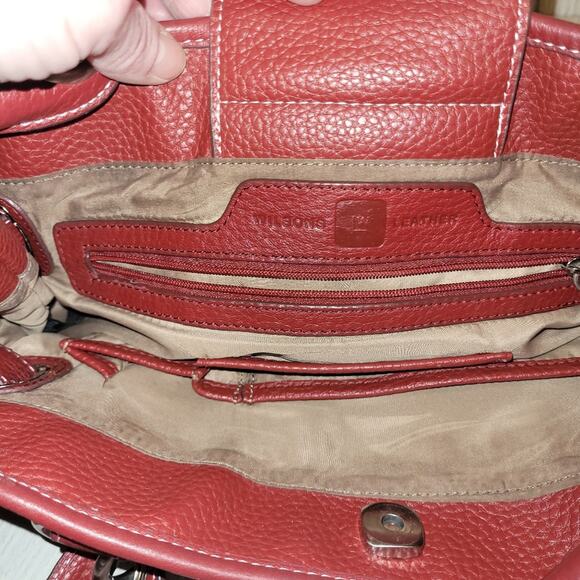 Vtg Y2K 90s Red Wilsons Leather Shoulder Bag Purse - Picture 5 of 10
